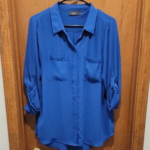 Apt. 9 Women's Royal Blue Button-Down Shirt